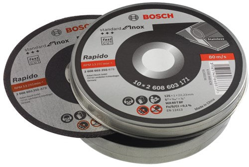 Accessori Bosch Dischi da taglio Bosch metallo acciaio inossidabile 125 mm x 1 mm | per 10 - 2608603255