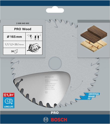 Bosch accessoires cirkzb standard wood ø165x1.7x20x36t