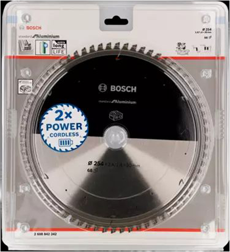 Supporto per batteria per lame circolari degli accessori Bosch. alluminio 254x30x2,4 1,8 68t - 2608842242