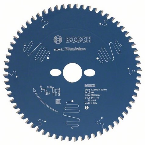Bosch accessoires cirkelzaagblad expert for aluminium 210x30x2.6 1.8x54t - 2608644109