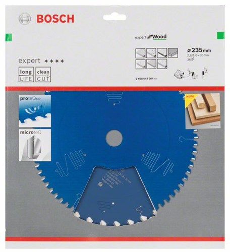 Bosch 2608644064 hoja de sierra circular 235 mm expert para madera 235x30x2,8 1,8x36 t