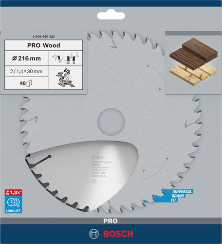 Bosch accesorios hoja de sierra circular optiline madera 216 x 30 x 2,0 mm, 48 1ud - 2608640432