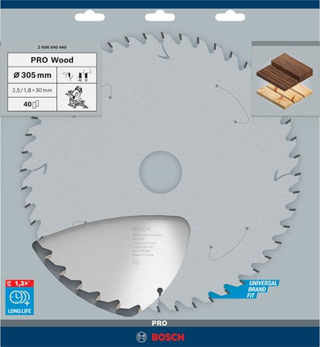 Hoja de sierra circular para madera Bosch pro, 305 x 2,5 x 30 mmHoja de sierra circular para madera pro, 305 x 2,5 x 30 mm
