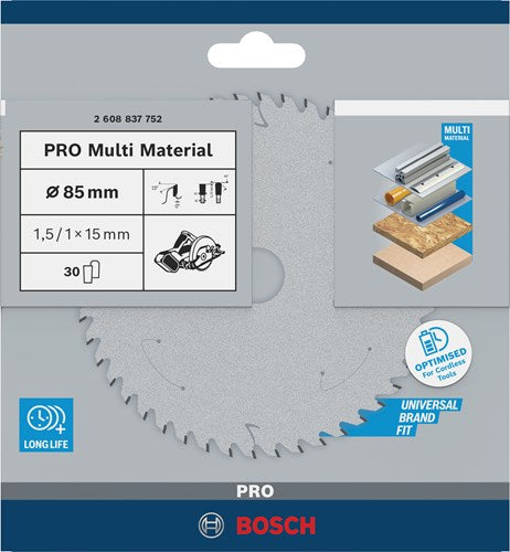 Bosch accessoires bosch pro multi material accuzaagblad voor cirkelzagen 85 x 1,5 x...