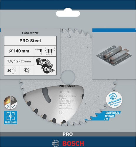 Bosch accessoires cirkelzaagblad | standard for steel | 140 mm | t30 2608837747