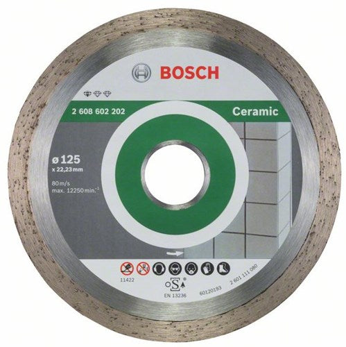 Accessori Bosch Disco da taglio diamantato standard per ceramica 125 x 22,23 x 1,6 x 7 mm 1pz - 2608602202