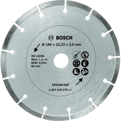 Accessori Bosch Disco da taglio diamantato per materiali edili, 180 mm ø - 2607019476