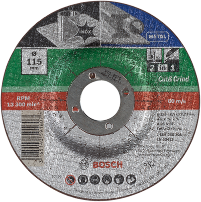 Accesorios bosch disco de corte 2 en 1 metal+inox, 115 x2,5 gebo - 2609256308