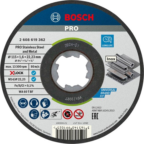 Accessori Bosch disco da taglio x-lock sphinox 115x1,6 mm - 2608619362