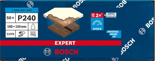 Carta vetrata Bosch Accessories Expert C470 100 x 150 mm, k 240, 50 pezzi - 2608901645