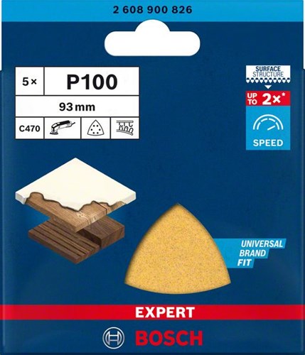 Carta vetrata Bosch Accessories Expert C470 per levigatrici a delta 93 mm, K100 5 pezzi - 2608900826