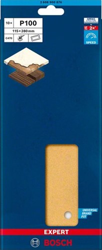 Carta vetrata Bosch Accessories Expert C470 per levigatrici orbitali 115 x 280 mm, K100 10 pezzi - 2608900876