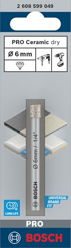 Esperto di accessori Bosch per trapano diamantato per ceramica 6 mm - 2608599049