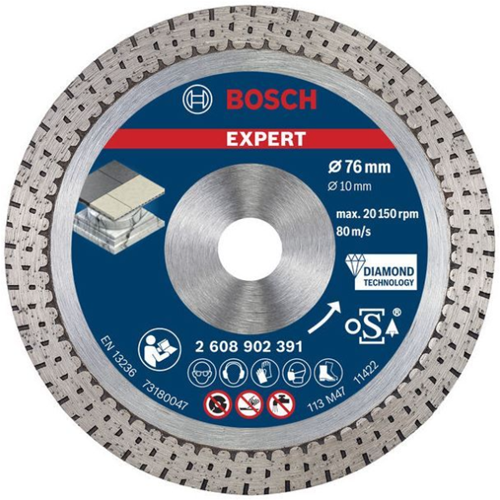 Disco da taglio diamantato Bosch Accessories Expert Hardceramic 76 mm 76 x 1,5 x 10 mm - 1 pezzo(i) - 2608902391