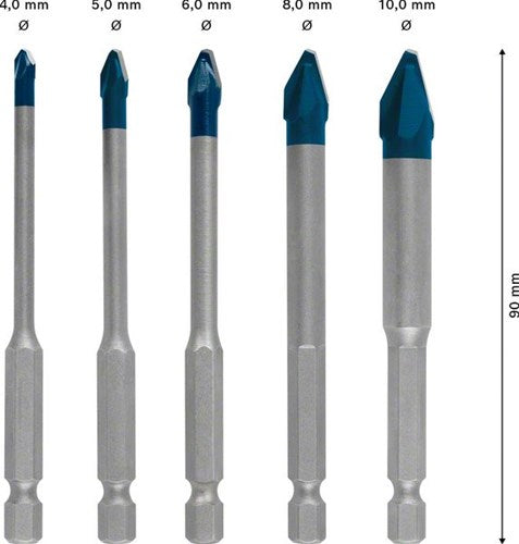 Bosch accessoires bosch expert tegelboorset 5-delige accessoireset: diameter mm: 6,0