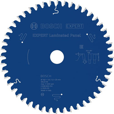 Lama per sega circolare per pannelli laminati Bosch Accessories Expert | 165 x 1,8 1,3 x 20 mm| t48-2608902214
