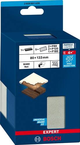 Bosch accessoires bosch accessories 2608901635 schuurblok (l x b) 133 mm x 80 mm 1 stuk(s)