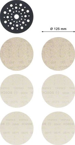 Set rete abrasiva Bosch Accessories Expert M480 125 mm 7 pezzi - 1 pezzo(i) - 2608901202