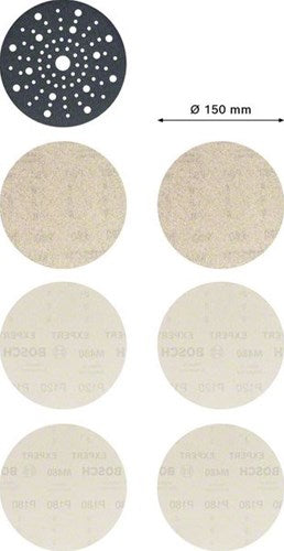 Set rete abrasiva Bosch Accessories Expert M480 150 mm 7 pezzi - 1 pezzo(i) - 2608901203