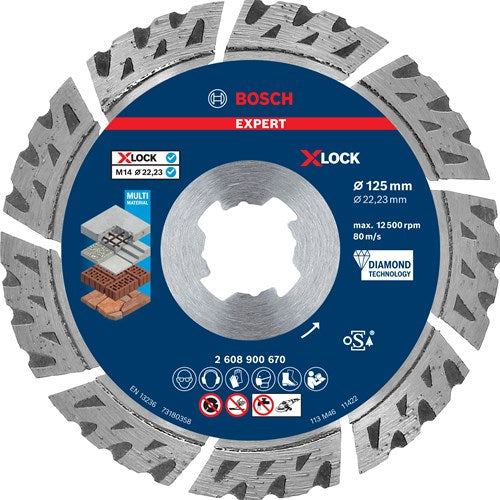 Disco da taglio diamantato Bosch Accessories Expert multimateriale x-lock 125 x 22,23 x 2,4 x 12 mm - 1 pezzo/i - 2608900670