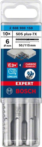 Bosch accessoires bosch expert sds plus-7x hamerboor 6 x 50 x 115 mm, 10 stuks