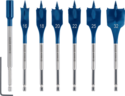 Accesorios Bosch juego de taladros de velocidad expert velocidad de corte automático | 7 piezas | 16, 18, 20, 22, 25, 32 mm - 2608902110
