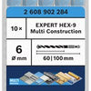 Bosch accessoires expert universeelboor | hex-9 | multiconstruction | 6x60x100 | 10 stuks - 2608902284