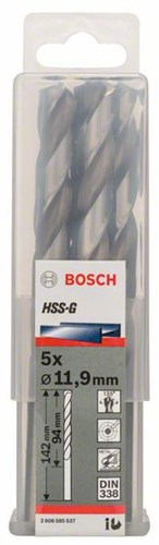 Accesorios bosch taladros para metal hss-g, estándar 11,9 x 101 x 151 mm 5 piezas - 2608585537