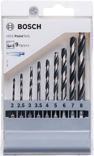 Accesorios bosch juego de brocas para metal hss pointteq hex | 9 piezas - 2607002826