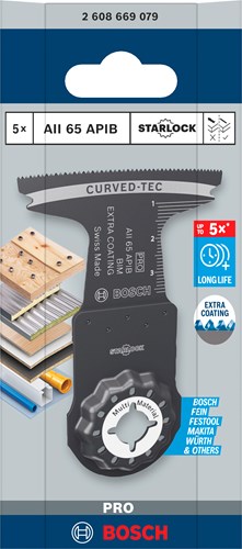 Lama per sega ad affondamento Bosch Accessories Pro Aii 65 Apib | 65x40 mm | 5 pezzi - 2608669079
