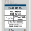 Bosch accessoires pro metal hss-g spiraalboorset | 5-delig - 2607019114