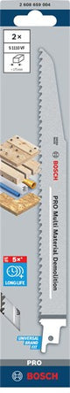 Accesorios bosch pro hoja de sierra de demolición multimaterial s1110vf | 1 |6 x 22 x 225 mm | 2 piezas - 2608659004