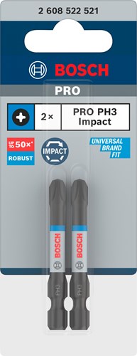 Accesorios Bosch pro broca de impacto phillips | ph3 | 55 mm | 2 piezas - 2608522521