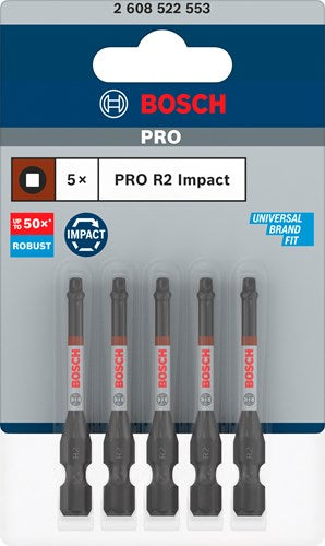 Bosch accessoires pro robertson slagschroefbit | r2 | 55 mm | 5-delig - 2608522553