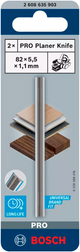 Accessori Bosch coltello per pialla pro hm, 82 x 5,5 x 1,1 mm, 2x per pialle Bosch gho e pho | 2608635350 - 2608635903