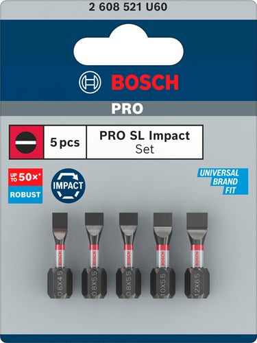 Imp bosch accessori pro sl act bit | sl4.5 | sl5.5 (x2) | sl5.5 | sl6.5 | 25 mm | 5 pezzi - 2608521u60