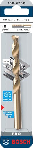 Bosch accessoires pro stainless steel metaalboor hss-co | din 338 | 8 x 75 x 117 mm - 2608577609
