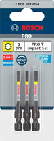 Imp bosch accessori pro t act bit | t10 | t15 | t20 | 55 mm | 3 pezzi - 2608521u54