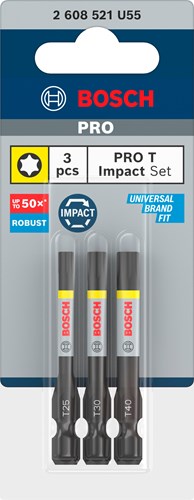 Imp bosch accessori pro t act bit | t25 | t30 | t40 | 55 mm | 3 pezzi - 2608521h55