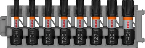 Imp bosch accessori pro th act bit | t10h | t15h | t20h | t25h (x2) | t27h | t30h | t40h | 25 mm | 8 pezzi - 2608521u56