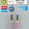 Bosch accessoires pro torx slagschroefbit | t10 | 55 mm | 2-delig - 2608522528