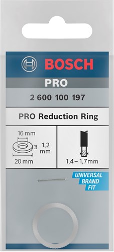 Accesorios Bosch anillo reductor para hojas de sierra circular 20 x 16 x 1,2 mm 1º - 2600100197
