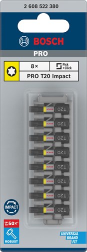 Imp bosch accessori avvitatore bit act control t20, 25 mm 8x - 2608522380