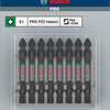 Bosch accessoires schroefbit tweezijdig impact control pz2, 65 mm 8x - 2608522338