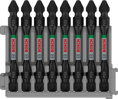 Bosch accessoires schroefbit tweezijdig impact control pz2, 65 mm 8x - 2608522338