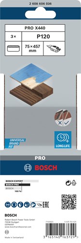 Accessori Bosch nastri abrasivi sequoia | 75x457mm | k120 | 3 pezzi | 2608606036 - 2608606036
