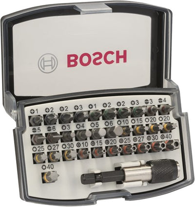 Set accessori Bosch professional (Set di punte da 32 pezzi ph1-ph2 (2x)-ph3 pz1-pz2 (2x)-pz3 hex3-hex4-hex5-hex6 t10-t15-t20-t20-t25-t27-t30-t40) - 2607017564