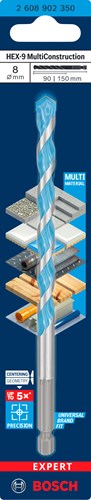 Accesorios Bosch taladro universal | hexadecimal-9 | multiconstrucción | 8x90x150mm - 2608902350