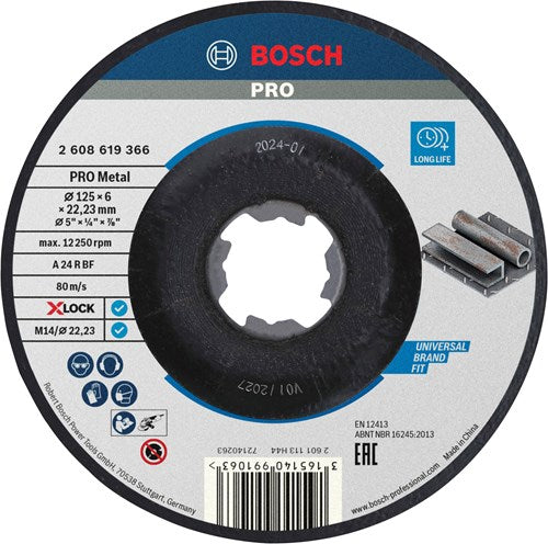 Accessori Bosch Disco abrasivo x-lock | sfm | 125x6mm | foro asse 22.23 | 1 pezzo - 2608619366