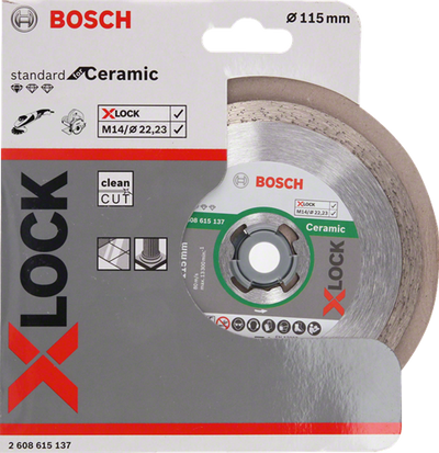 Accessori Bosch x-lock disco diamantato standard per ceramica 115 x 22,23 x 1,6 x 7 mm - 1 pezzo(i) - 2608615137